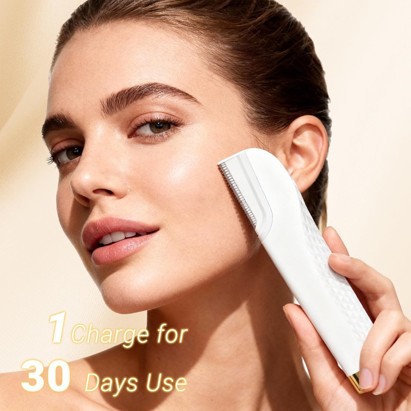 Gelpal Electric Dermaplane Razor for Women Face, Three-Speed Rechargeable Dermaplane Razor with 5 Refill Blades, Facial Hair & Peach Fuzz Remover for Women,Gift wrapping.(White)