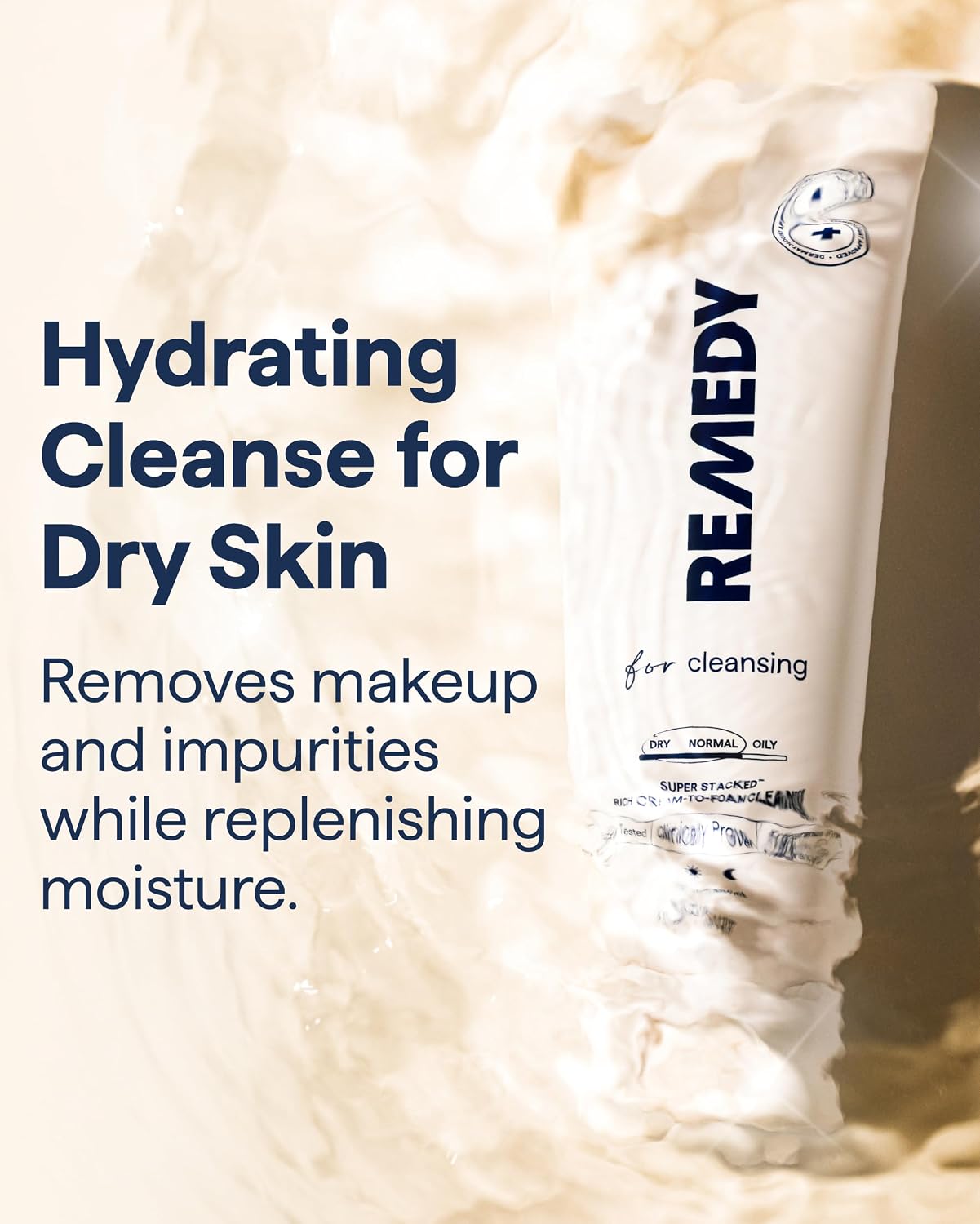 Hydrating Face Wash - Remedy Cream-to-Foam Cleanser with Ceramides, Hyaluronic Acid & Glycerin | Fragrance-Free, 5 fl. oz