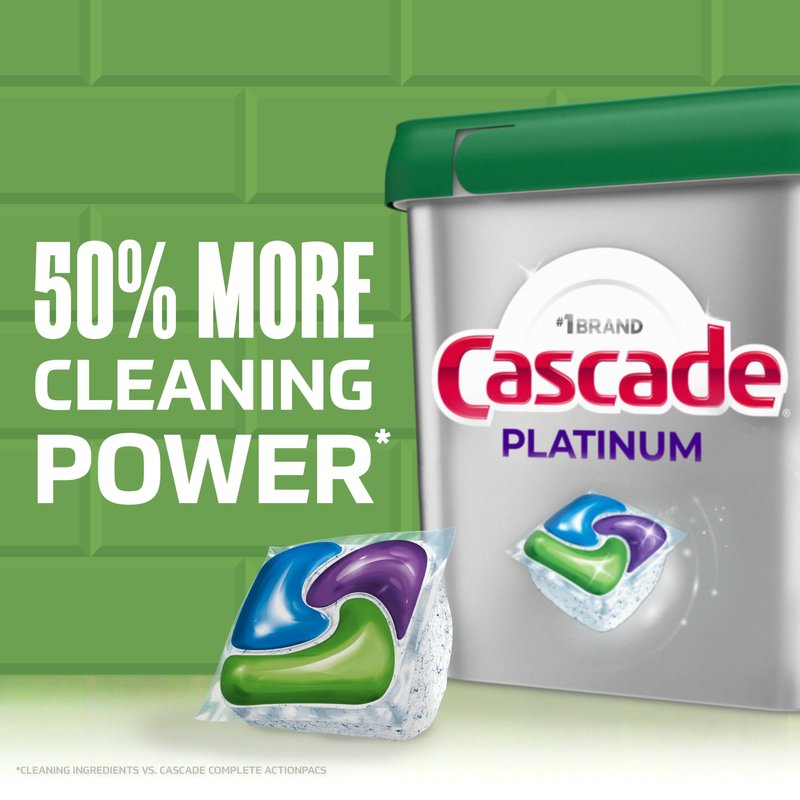 Cascade Platinum Dishwasher Pods, Dishwasher Detergent, Dish Detergent Soap, Fresh, 40 Count