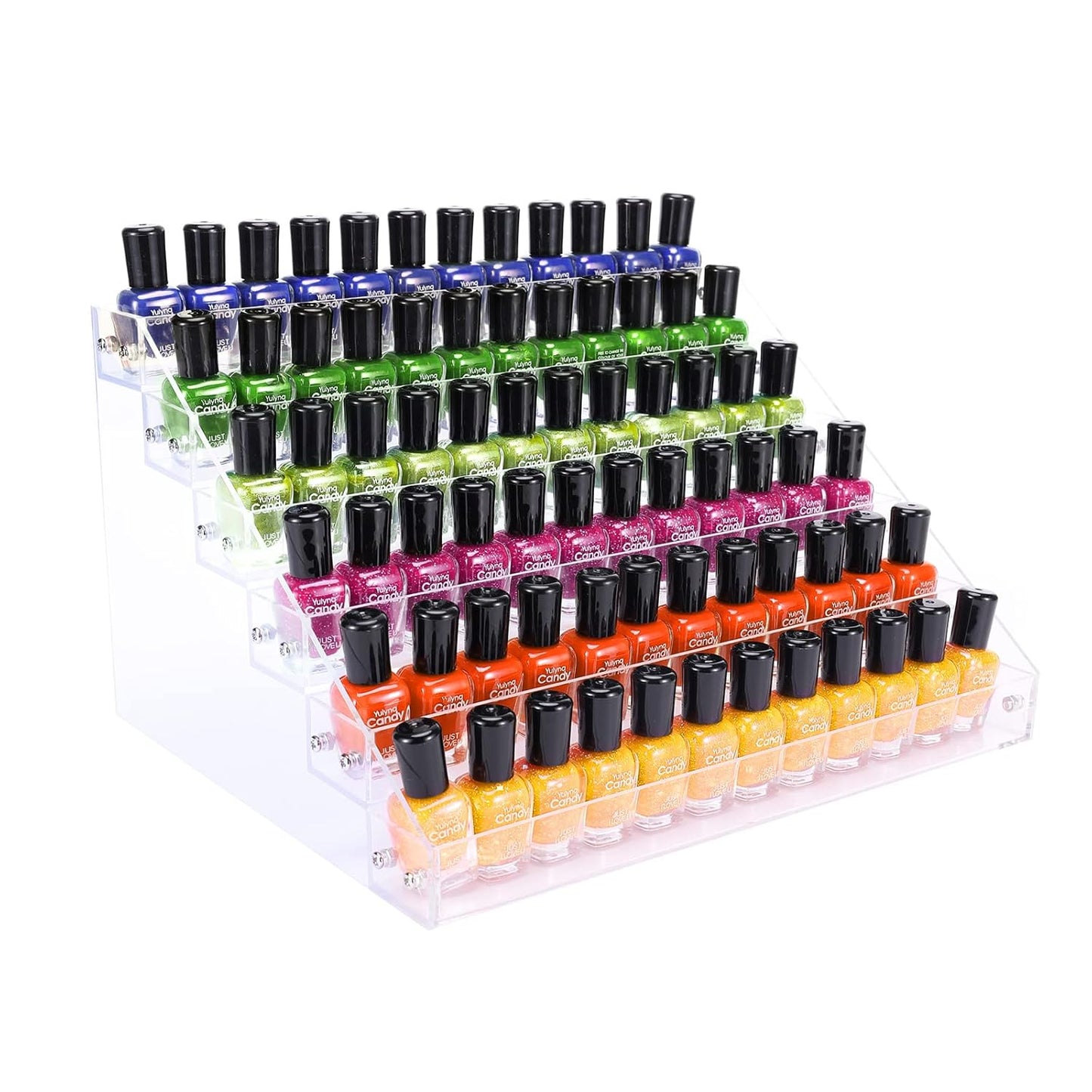 Acrylic Nail Polish Organizer Rack - 6 Tier Gel Polish Holder & Display Shelf | Holds Up to 72 Bottles