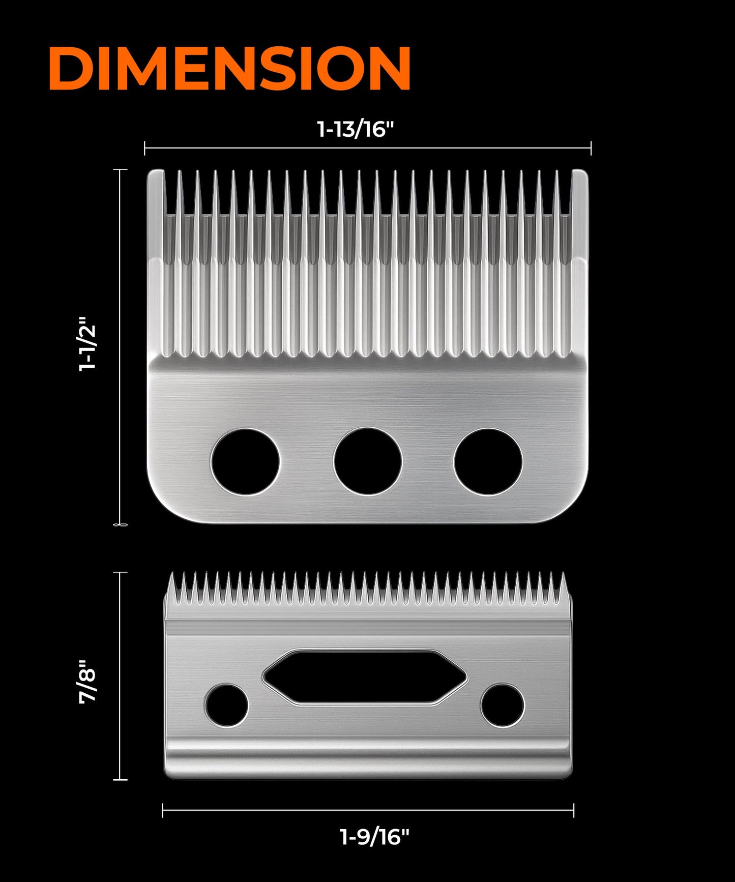Professional 3-Hole Adjustable Clipper Blade Replacement Compatible with Wahl Designer, Senior, Cordless Designer, Pilot & Sterling Clippers, 1–3 mm Fade Blade (2 Pack)