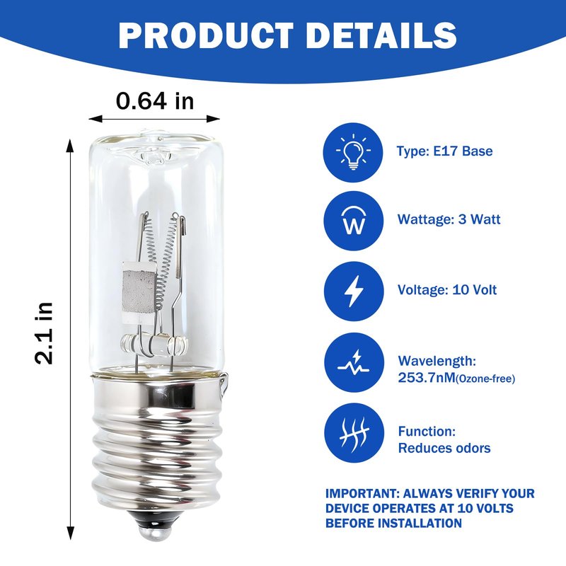 YHJDC 2 Pack 3W LB1000 Replacement Bulb Compatible with GermGuardian GG1000 GG1100 GG1100W GG1000CA GG1100B LB-1000 GGH200 661000CA Air Purifier, UVC Light Replacement