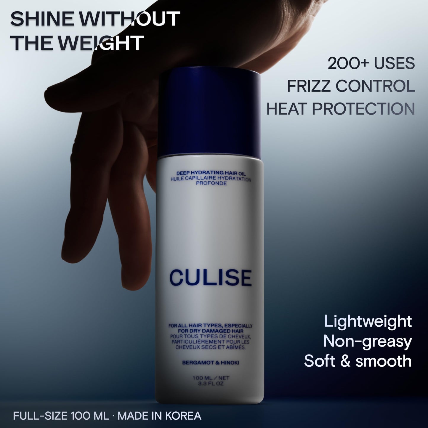 CULISE Korean Hair Oil for Dry Hair, Frizz Control, Shine & Heat Protectant
