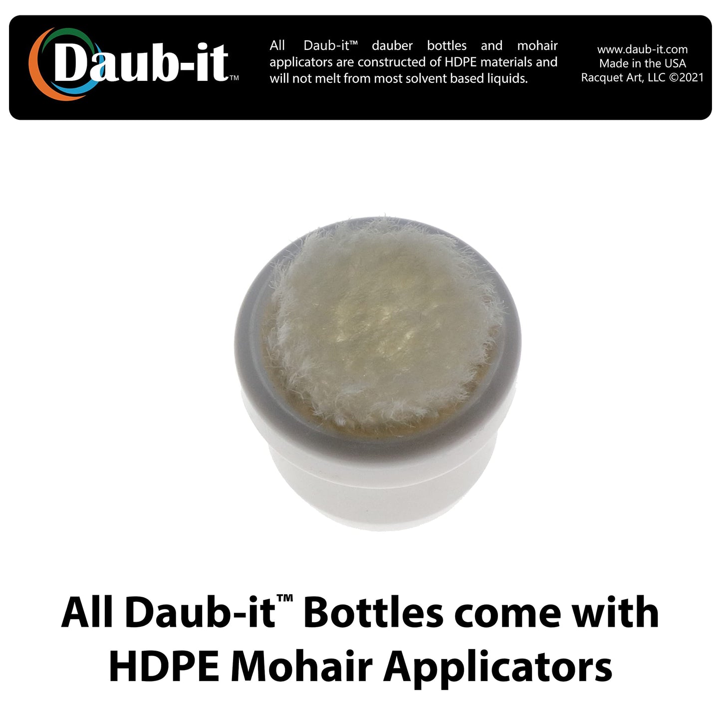 Racquet Art, LLC Daub-it™ Empty bottles with applicators - 2 oz - Mohair dauber - 3 Pack