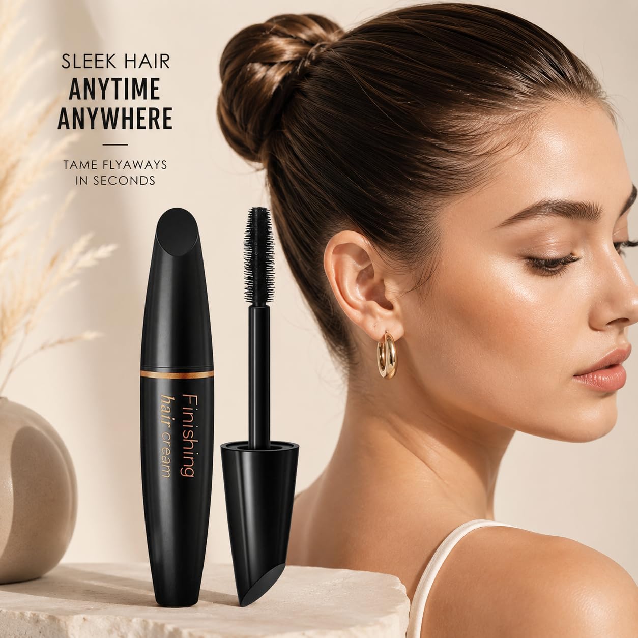 BestLand 2 Pcs Hair Finishing Stick, Hair Mascara Flyaway Hair Tamer Stick, Refreshing Not Greasy Feel Shaping Gel, Wax Fixer for Bangs, Edges, Frizz and Baby Hairs Control, Slick Back Hair Product