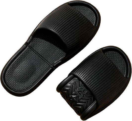 Foldable Slippers for Women & Men - Portable Non-Slip Travel Slides | Lightweight Open Toe Bathroom Shoes with Storage Bag