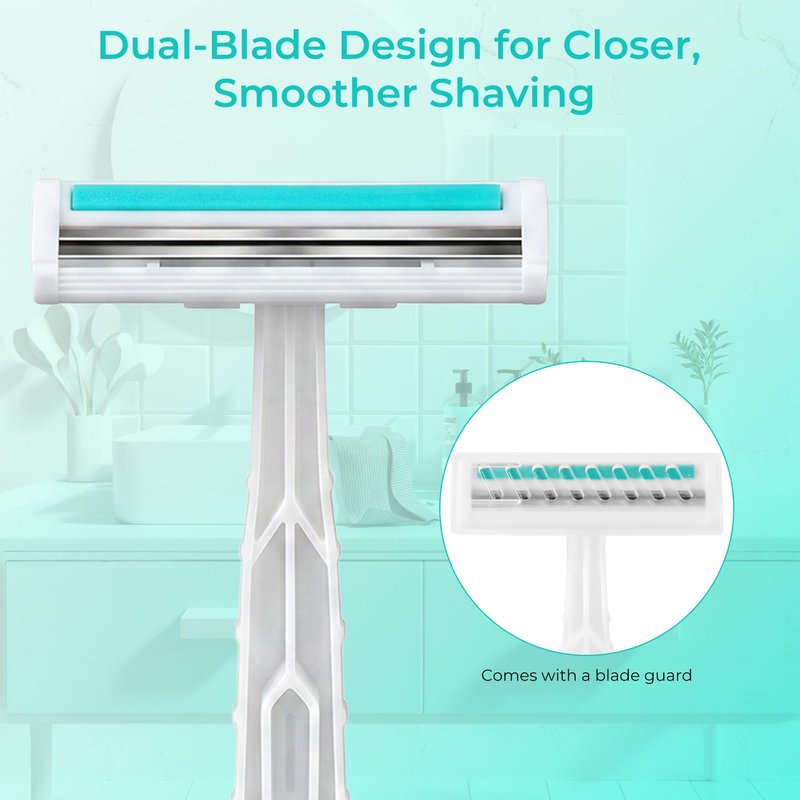Disposable Razors, White Bulk Razors With Knife Caps, Individually Packaged, Razors In Bulk Suitable For Hotels, Shelters, Homeless People, Nursing Homes, Charities, Churches (50-PACK)