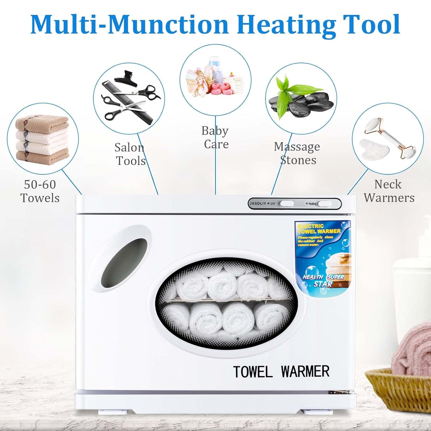 Professional Spa Hot Towel Cabinet - 23L Large Capacity Towel Warmer for Salon & Home Use | White with See-Through Window