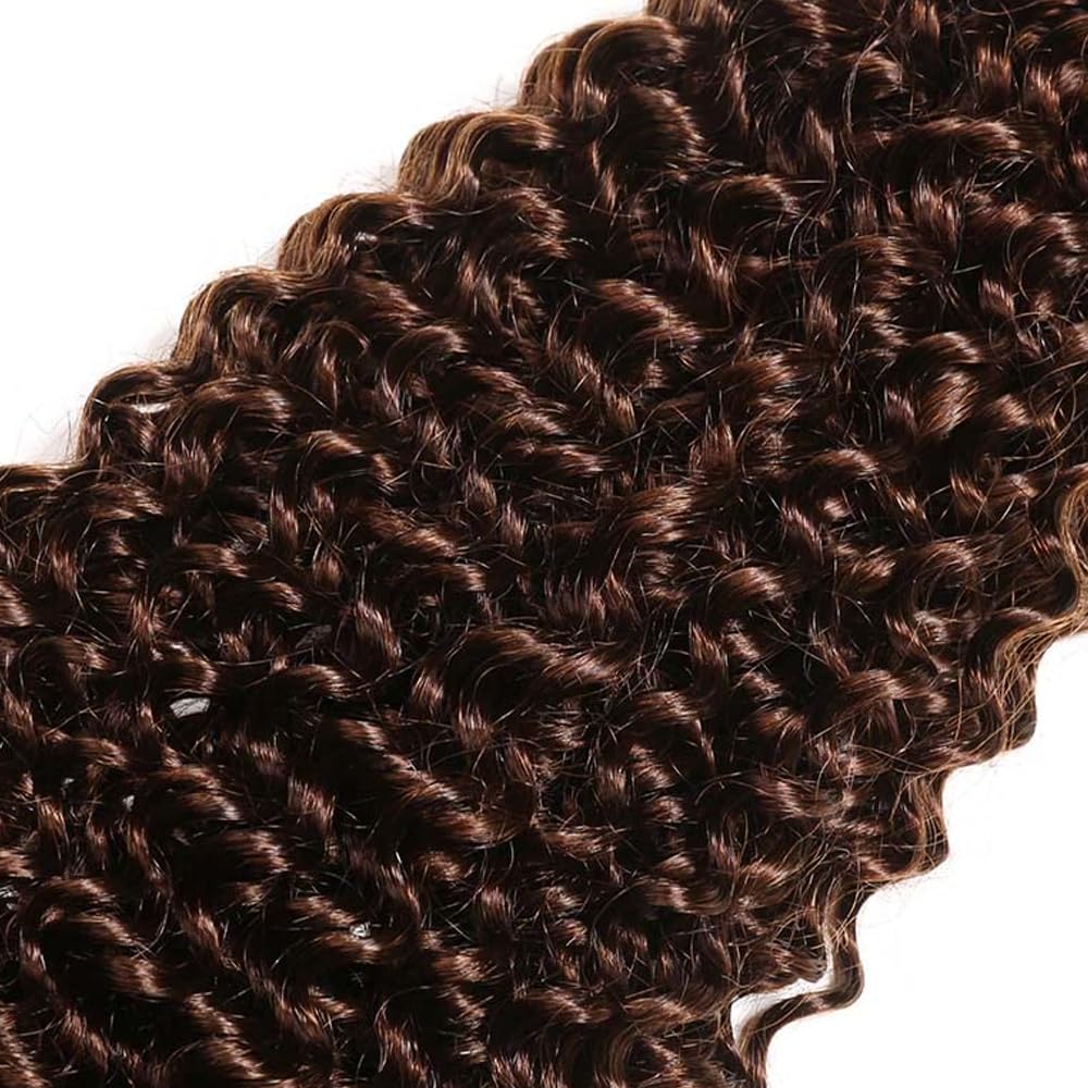 22 24 26 inch Brown Human Hair Bundles Dark Brown Water Wave Bundles #4 Human Hair Bundle #4 Water Wave Bundle