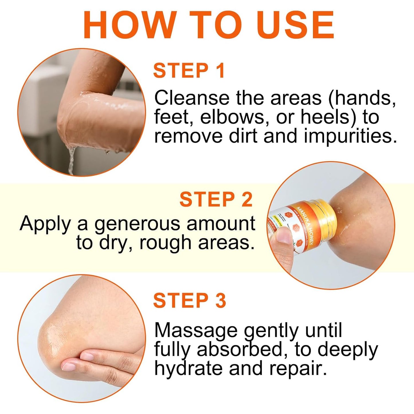 Manuka Honey Cracked Heel Treatment Balm Stick - Deep Moisturizing Foot Repair with Shea Butter & Chamomile | 1.41 Oz/40 G