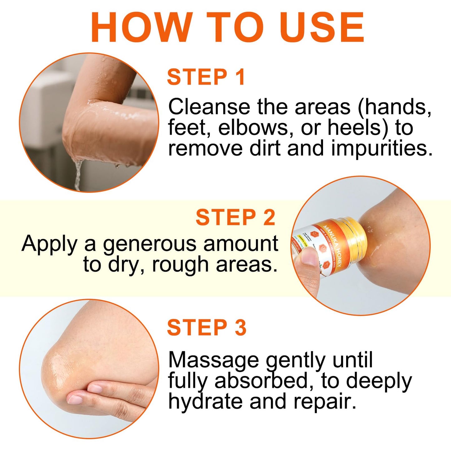 chenyayun 2 Pack Manuka Honey Cracked Heel Treatment Balm Stick, Dry & Cracked Foot Repair for Intensively & Deeply Moisturizing & Hydrating, Soothing, with Shea Butter, Chamomile|1.41 Oz/40 G