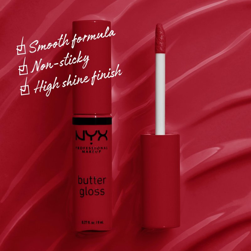 NYX PROFESSIONAL MAKEUP Butter Gloss, Non-Sticky Lip Gloss - Rocky Road (Wine)