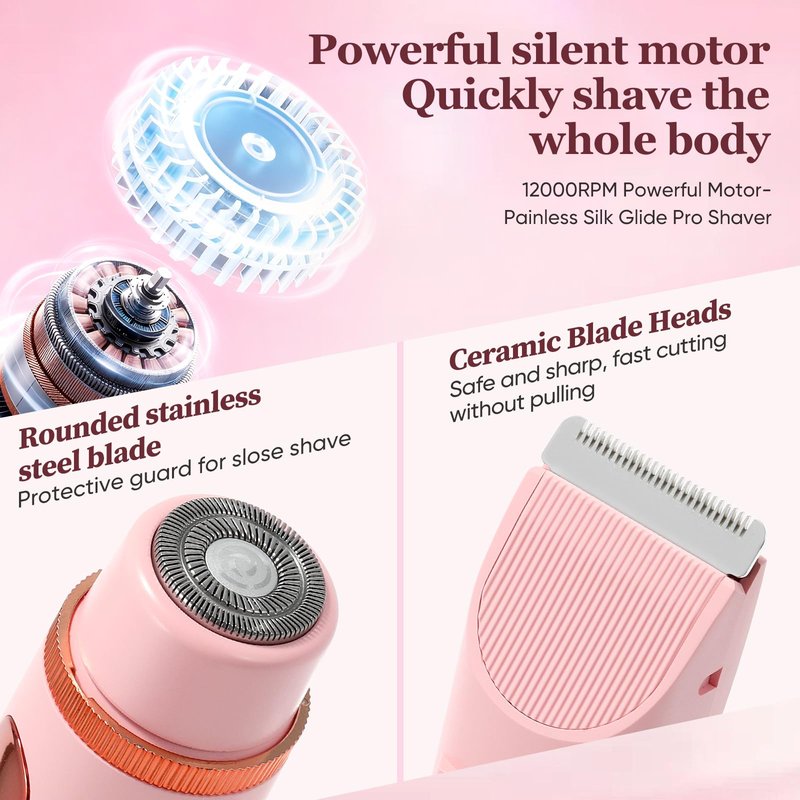 Flawless Facial Hair Removal for Women, Device, Remover Women Face, Finishing Touch Upper Lips, Chin & Cheeks, USB Rechargeable with LED LightIncluded Two Replacement Heads（White）