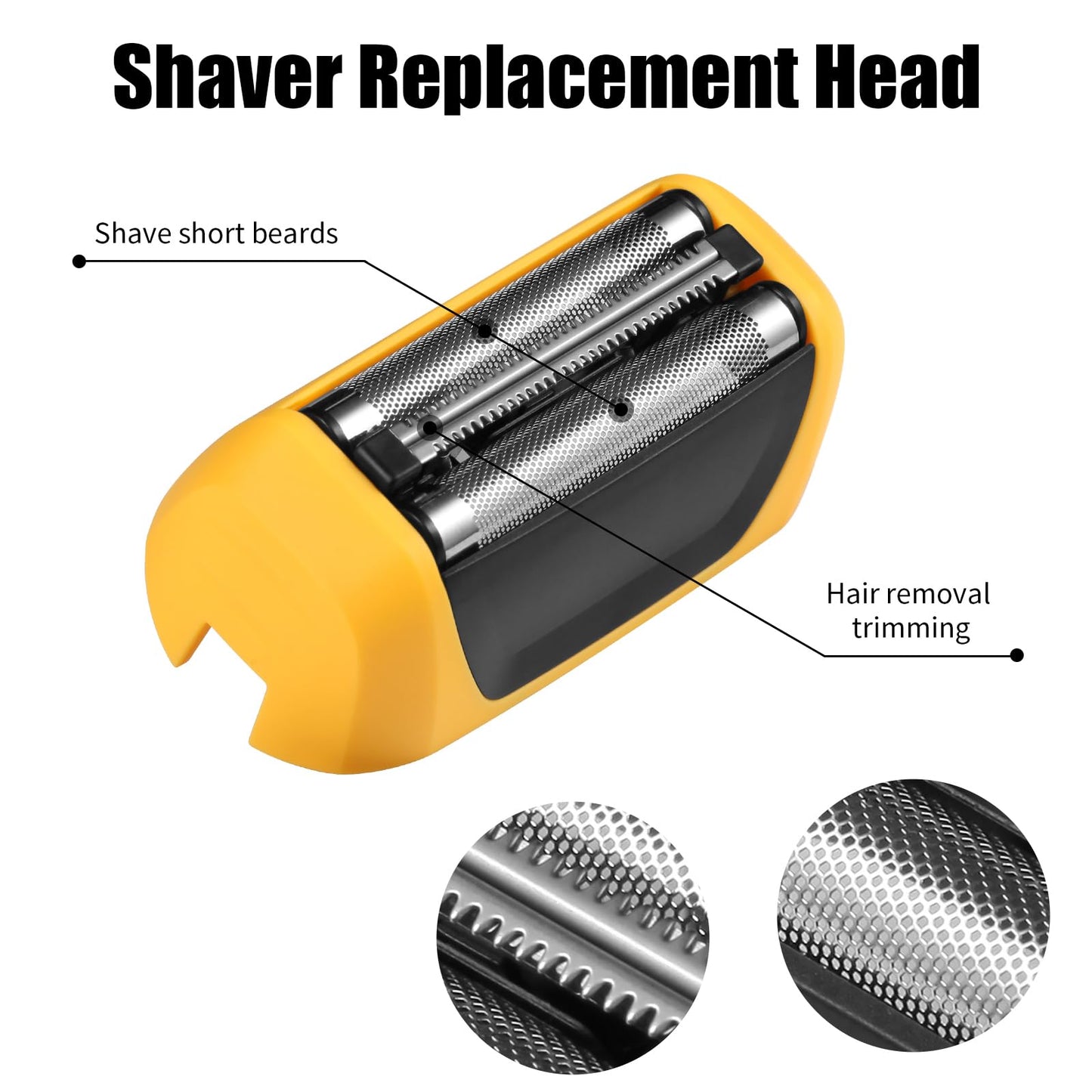 7045-100 Yellow Shaver Head Replacement Foils&Cutters and Head Compatible with wahl Yellow lifeproof 7061 Series (Yellow 7045-2 PCS)