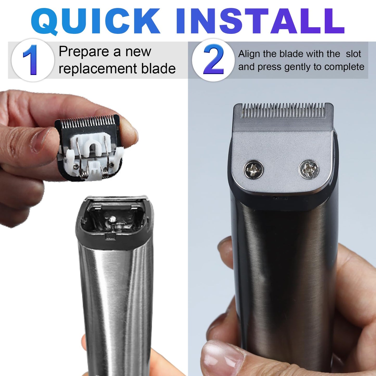 59300 Stainless Steel Replacement Detachable 30mm Standard Blade Compatible with WHAL All in One Lithium Ion Trimmer 9864.9864SS.9686.9818A.9854L.9876L.9854.WSS3L.SS2L etc