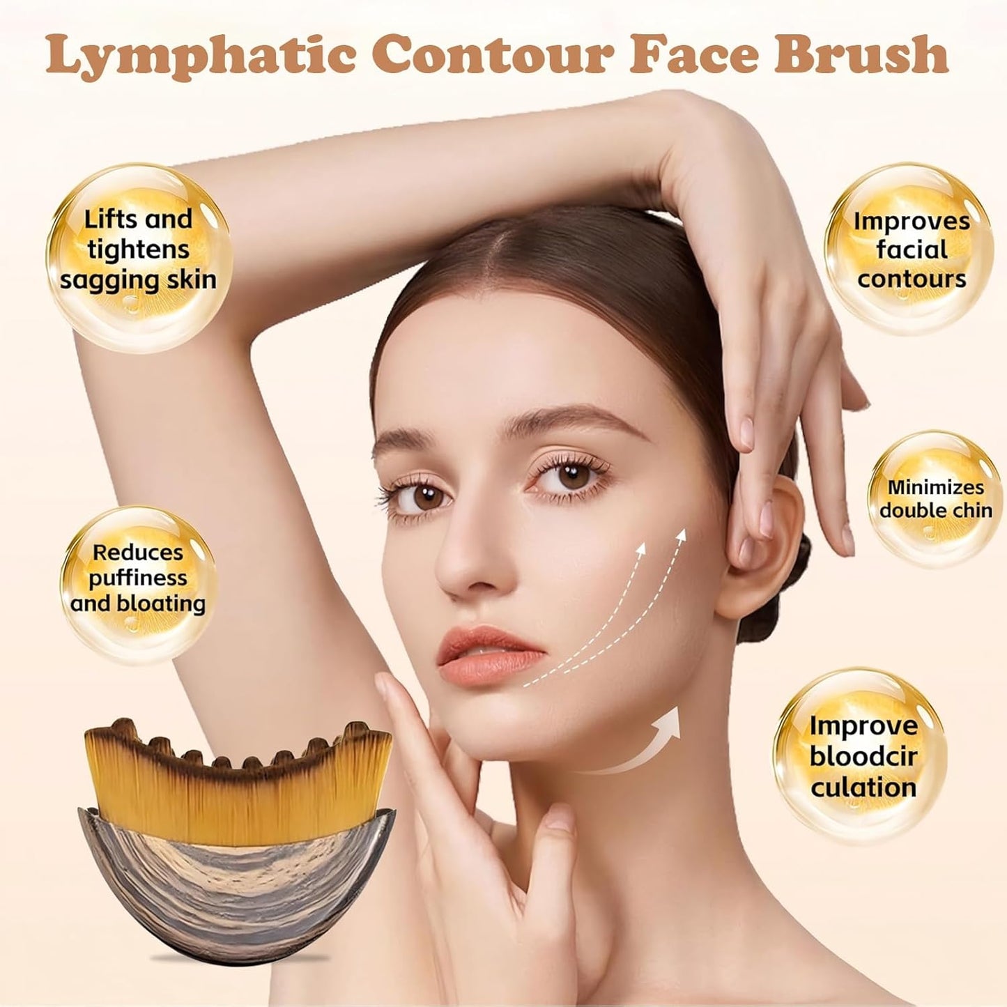 Lymphatic Drainage Face Brush Set - Ergonomic Beauty Tool for All Skin Types | 2 PCS