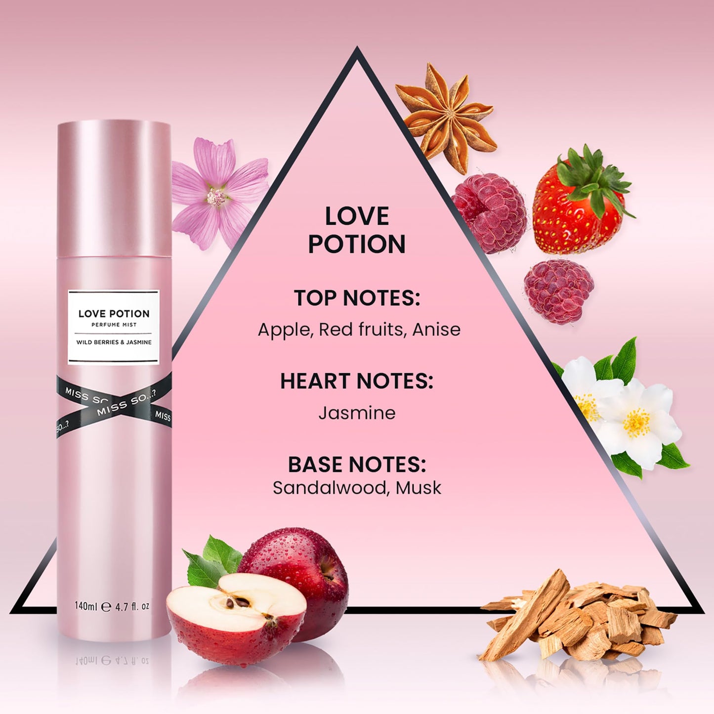 So...? Love Potion Perfume Mist - Woody Floral Body Spray for Women - Perfect Gifts for Women - Perfume for Women with 6-Hour Wear - 4.7 oz