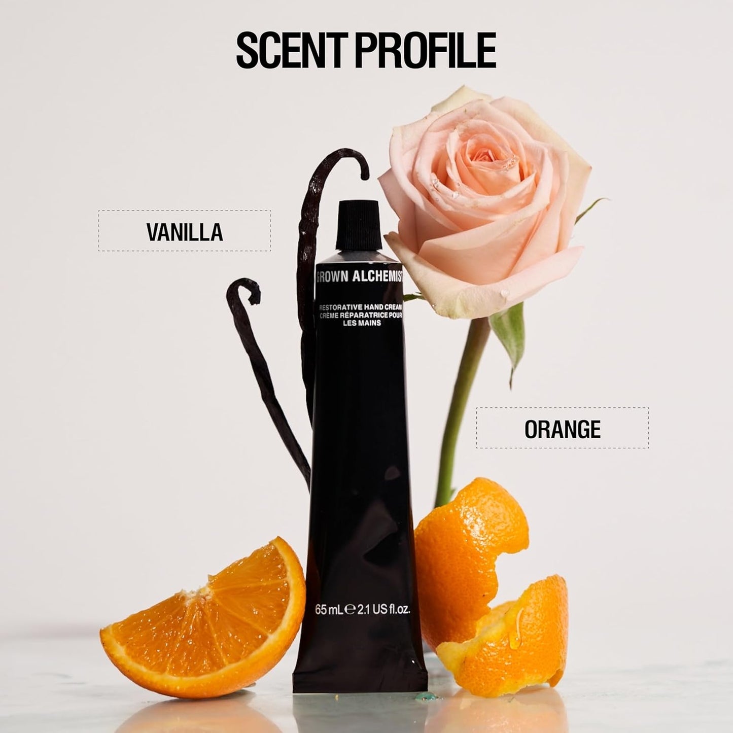 Restorative Hand Cream - Nourishing Vanilla & Orange Peel Formula | Non-Greasy Moisturizer (65ml)