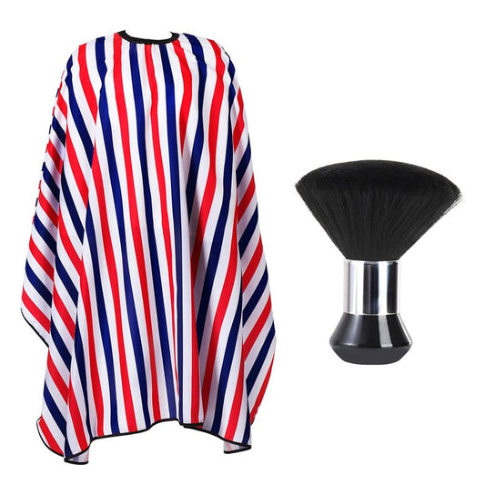 YELEGAI Professional Hair Cutting Cape with Neck Duster Brush, Large Size Salon Barber Cape for Men, Women and Kids(Multicolor Stripes)