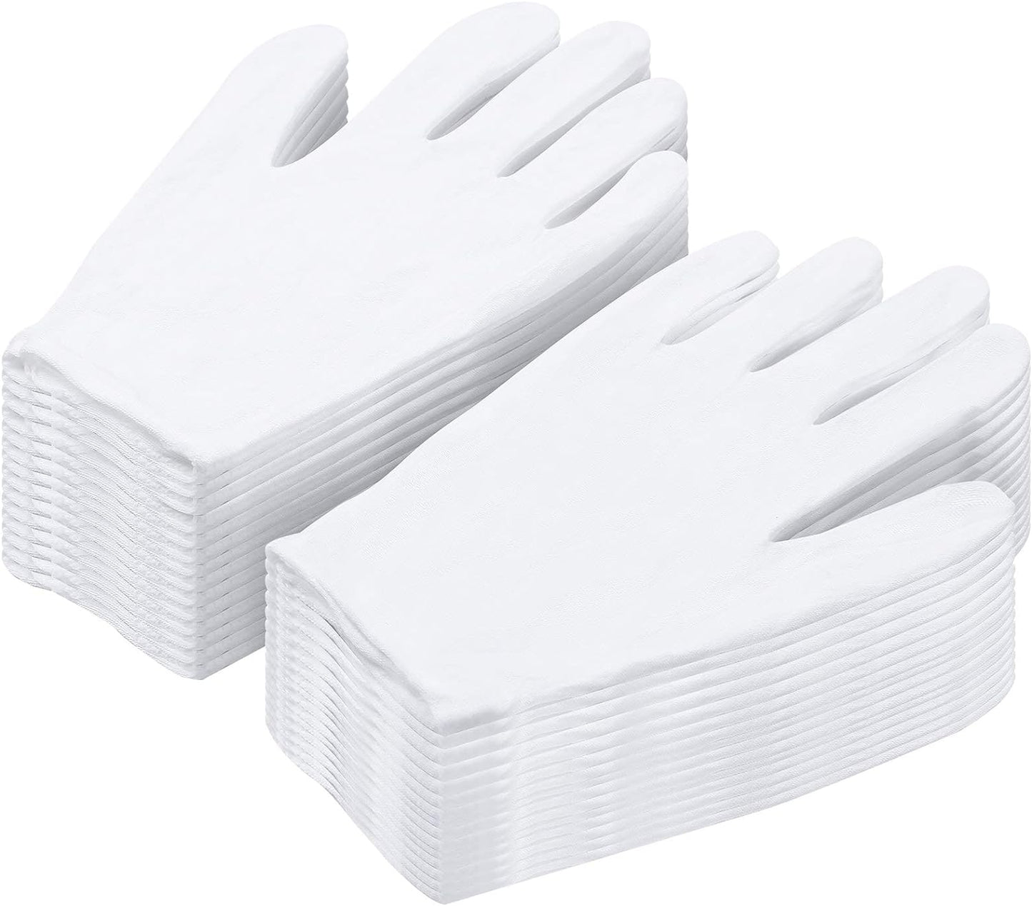 Cotton Gloves for Dry Hands - 20 Pairs Large White Gloves for Moisturizing & Inspection