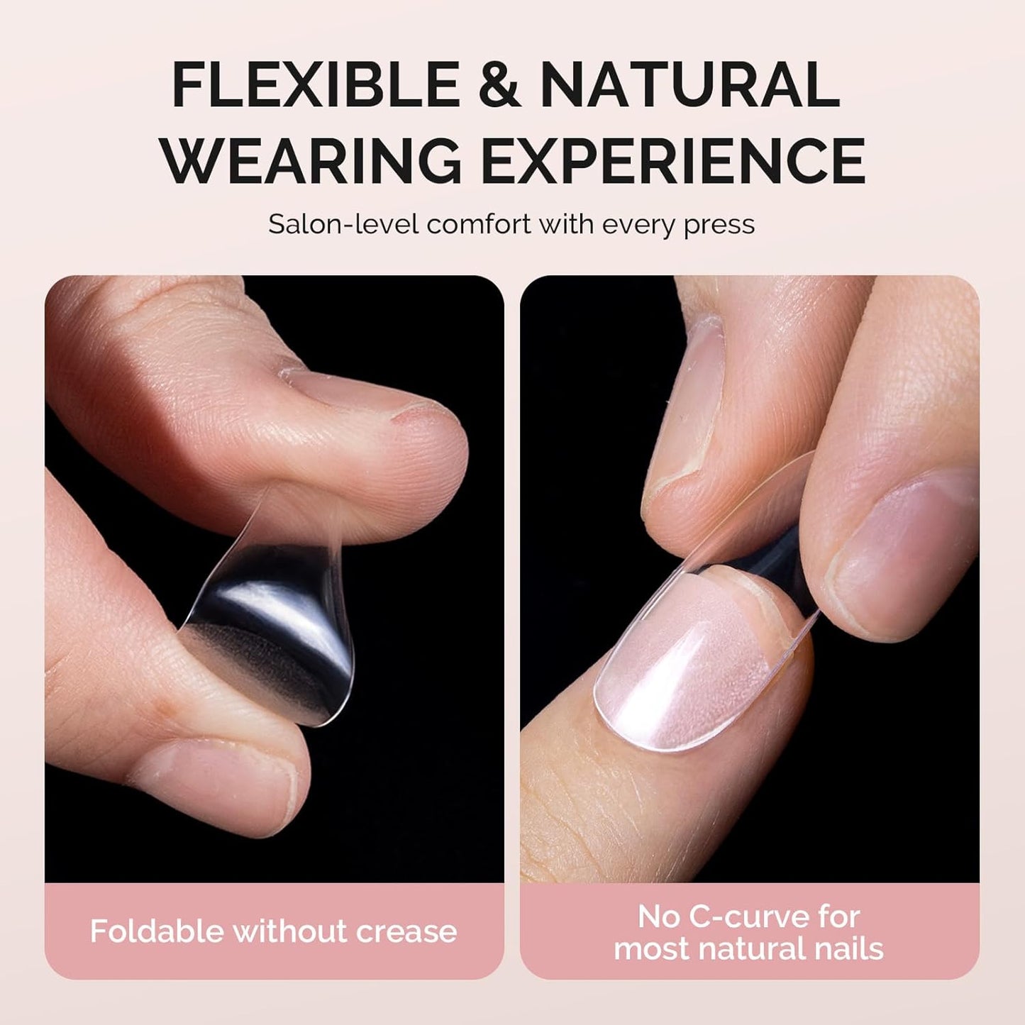 Short Square X Nail Tips - 600 Pcs Clear Acrylic Press-On Nails | Half Matte Full Cover for DIY & Salon Use