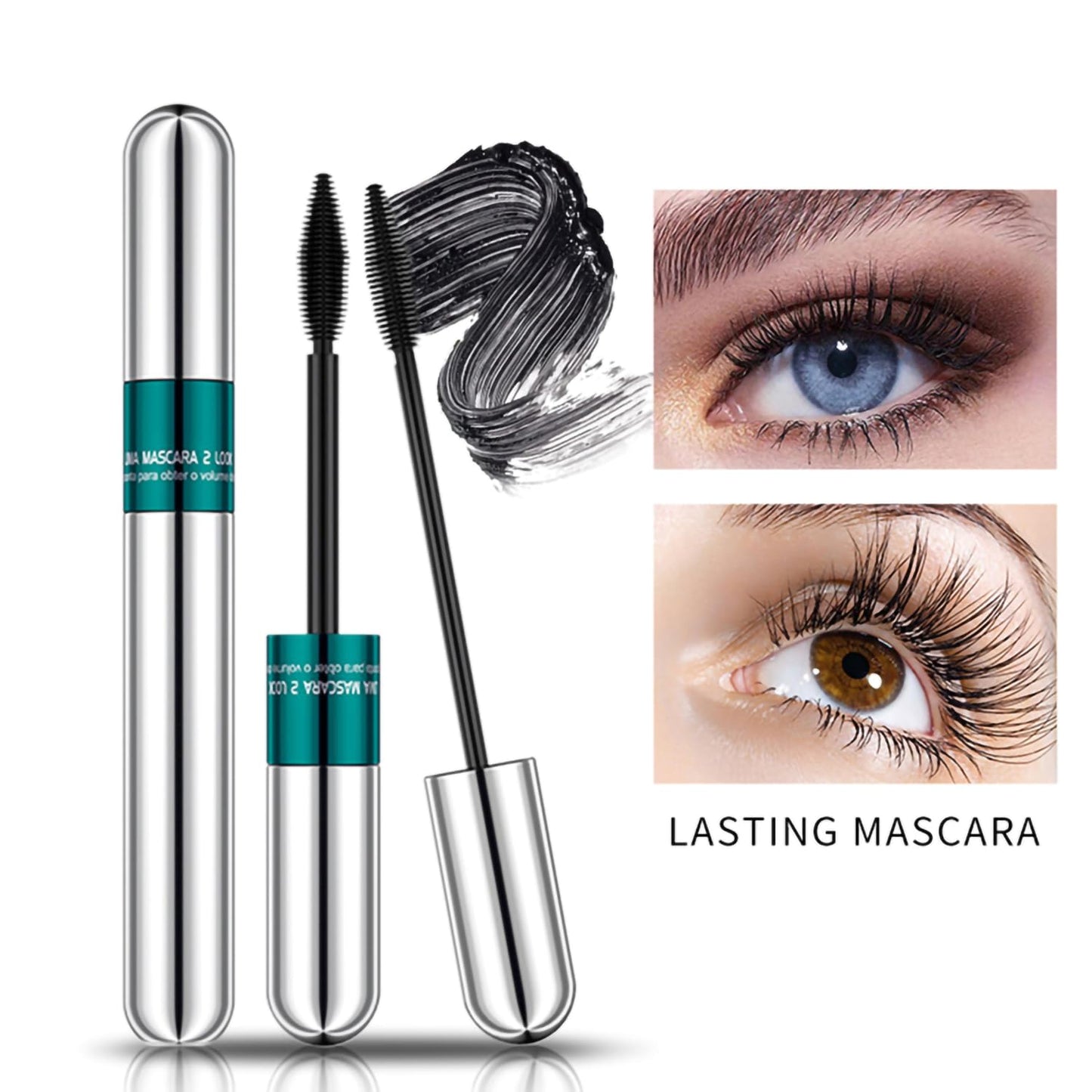 Lengthening & Volumizing Tubing Mascara - 2Pcs Smudge-Proof, Clump-Free Black for Natural Thickness