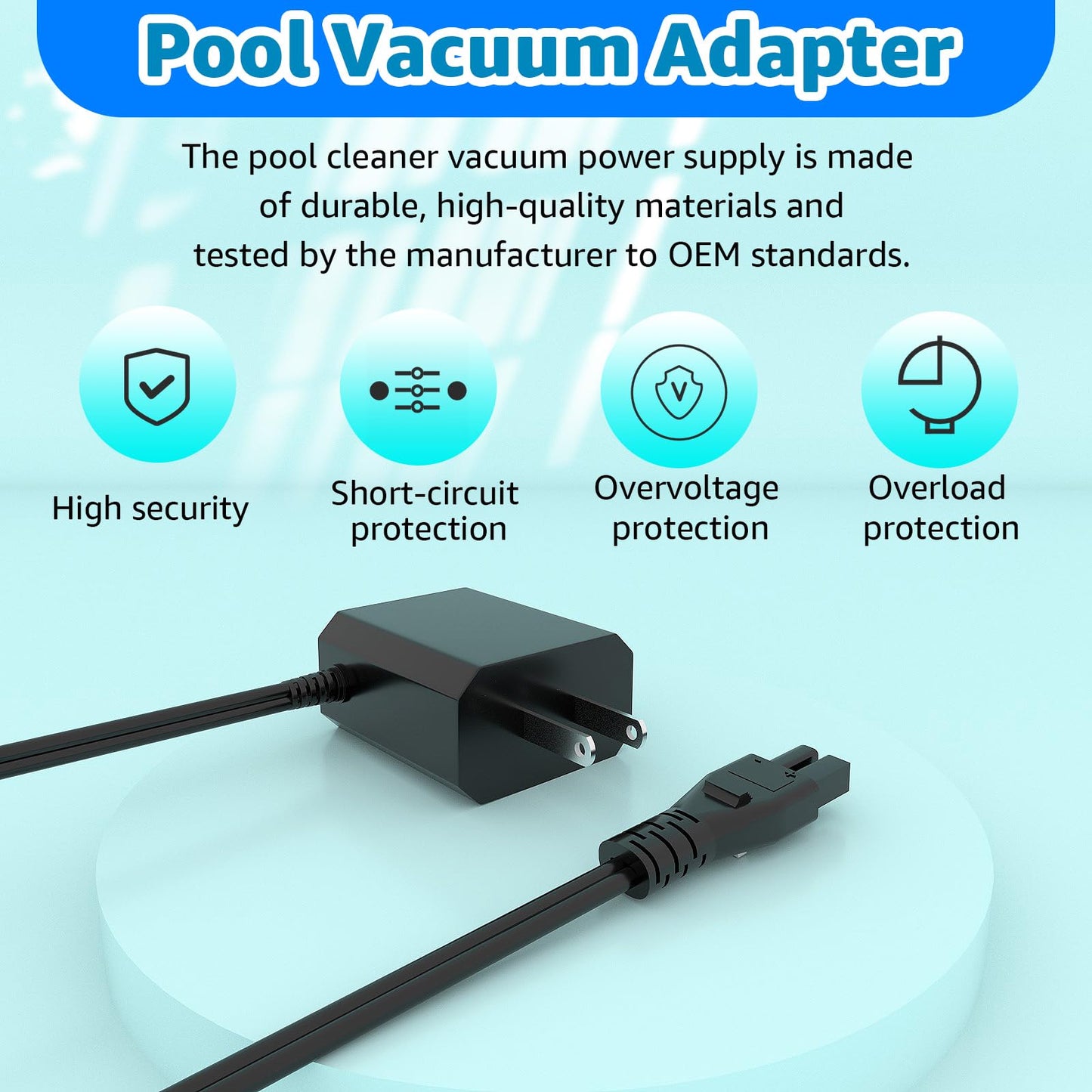 Norward 8.6V Charger for Pool Blaster Cordless Pool Vacuum Compatible with Pool Blaster LC099-2SK 22151EL 21051DL 26050SL 26051SL,Pool Vacuum Charger Supply,2 Prong AC DC Power Cord