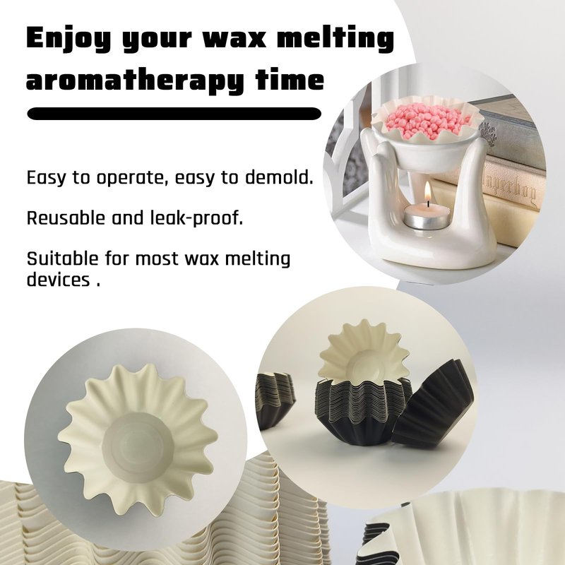 TooGet 200 Pieces Wax Melt Liners Reusable Wax Melt Warmer Liners Candle Melts Paper Cup Liner for Waxing Melters Burner, Scented Candles, Candles Warmers, Electric Waxing Warmers