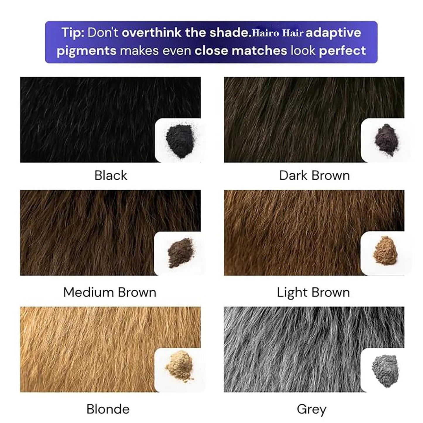 Hair Density Filler Powder - Instant Gray Coverage & Bald Spot Concealer | 10g Waterproof Touch-Up for Men & Women (Black)