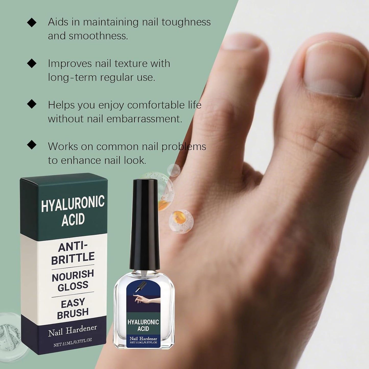 Nail Care Cuticle Oil - Multi-Purpose Repair with Hyaluronic Acid | Strengthens & Promotes Fast Growth, 0.37 fl oz