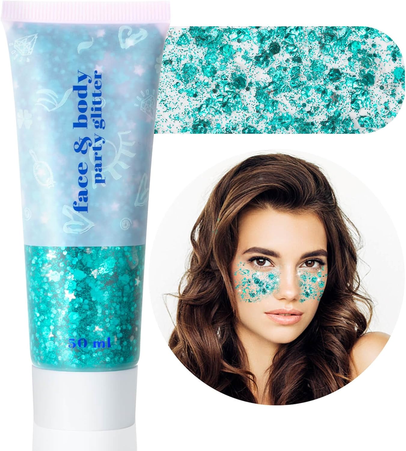 Red White and Blue Face Glitter - Patriotic Star Hair Glitter for Kids | 4th of July Accessories