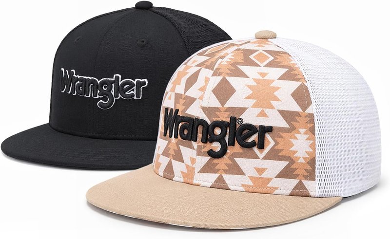Montana West Snapback Hat 2-Pack | Breathable Mesh Back Trucker Caps with 7-Panel Adjustable Fit