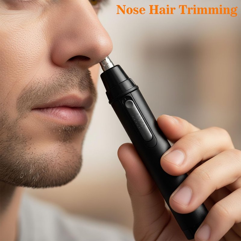 POSIKO Ear and Nose Hair Trimmer Clipper - 4-in-1 Grooming Tool for Nose Hair, Ear Hair, Beard, Eyebrows, Head Hair, Body Hair, Armpit, Leg (Black)