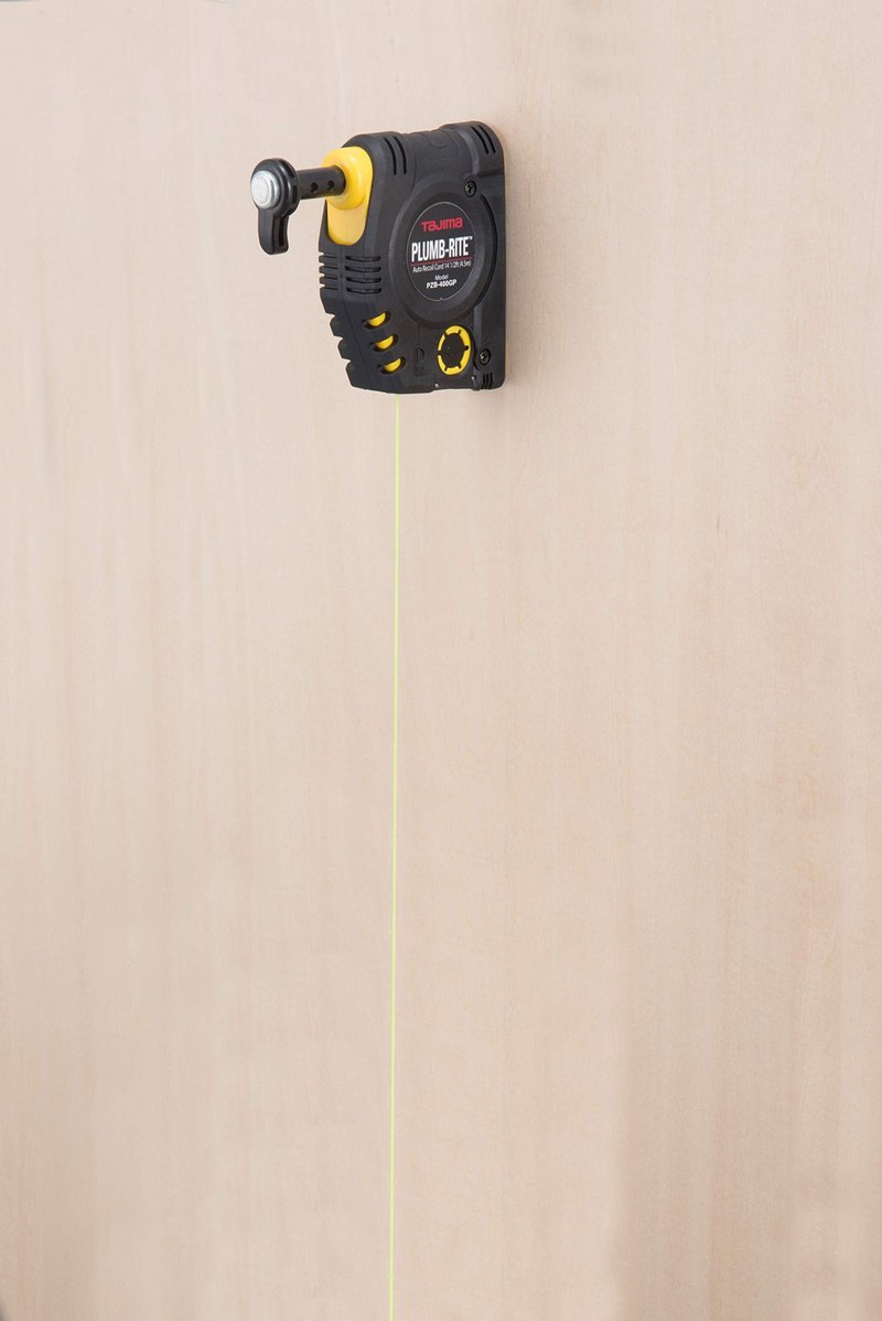 TAJIMA Plumb Bob Setter - 14 oz (400g) Magnetic Plumb-Rite with 14.5 ft Auto Recoil Cord & Quick-Stabilizing Bob - PZB-400GP