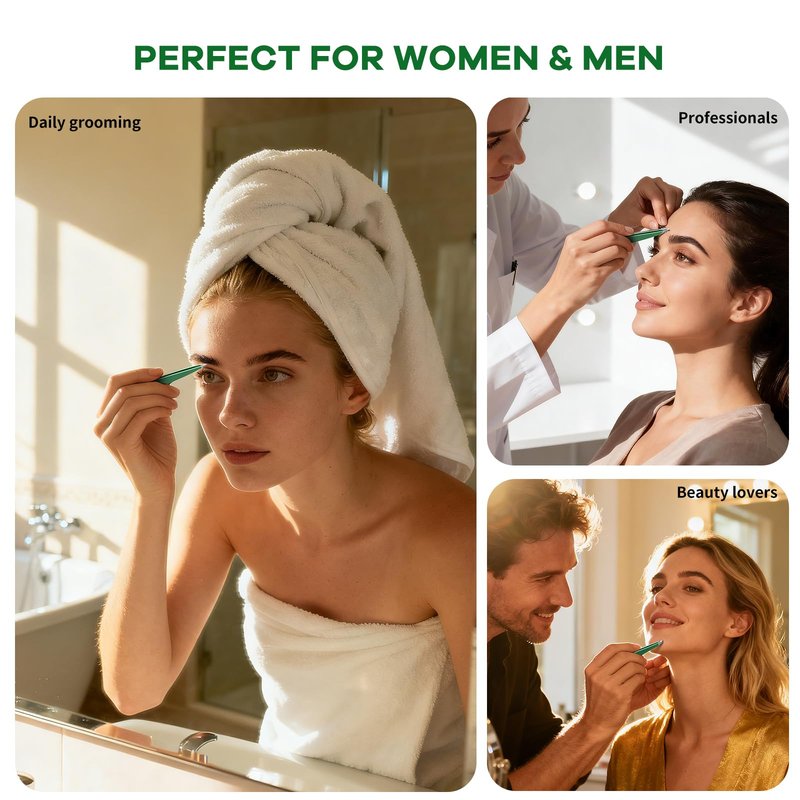 VANWIN Tweezers Set, 4 Pack Professional Stainless Steel Precision Tweezers with Slant, Pointed, Flat & Angled Tips for Eyebrow, Facial Hair, Ingrown Hair, Splinter & Blackhead Removal for Women & Men