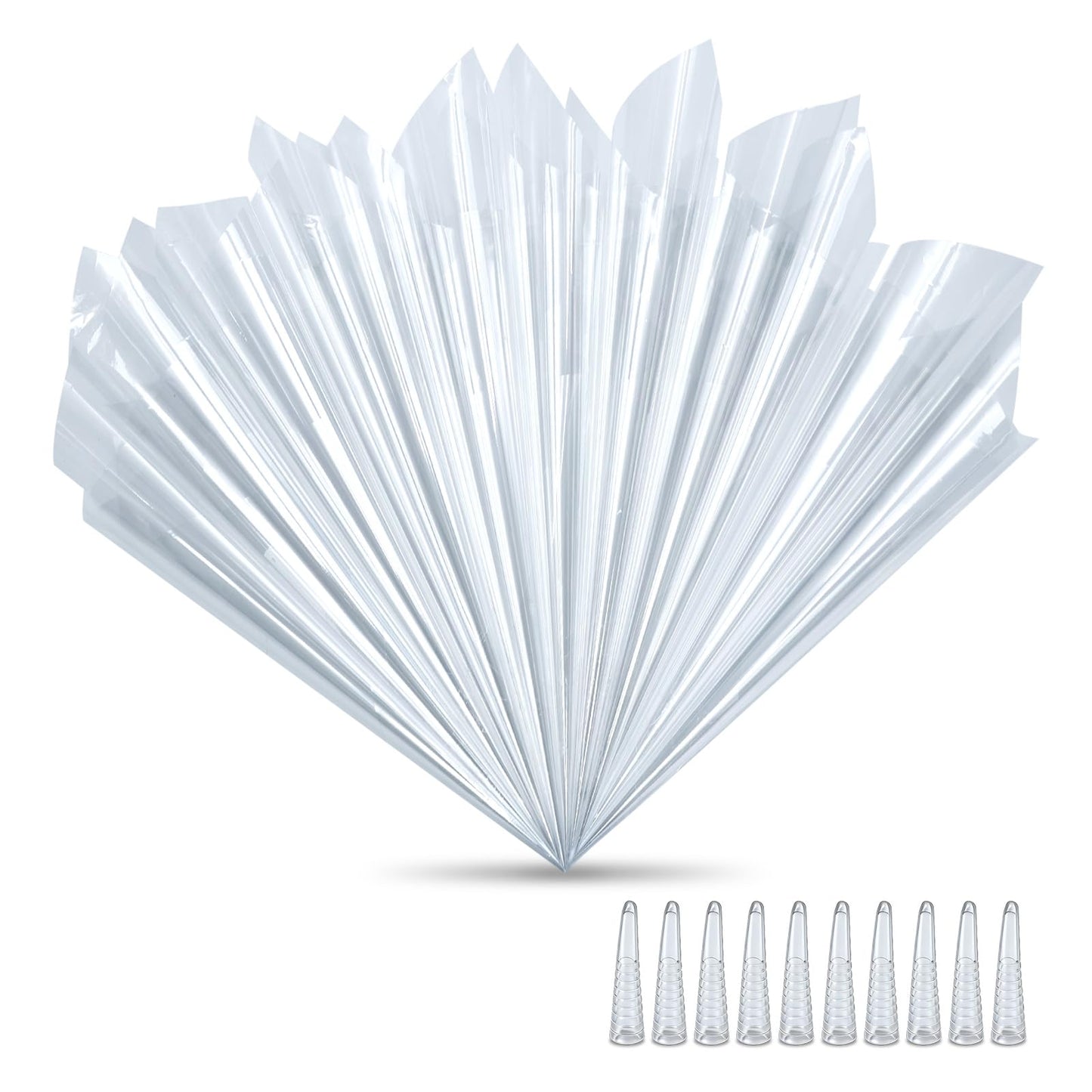 25Pcs Empty Henna Cones with 10 Caps|Precision 0.1mm Tip-Pre-Rolled Cellophane Applicator for Henna Paste, Jagua Gel, Icing Piping Bags, Fine Tip Paint Applicator -Mehendi Drawing|Beginners & Artists