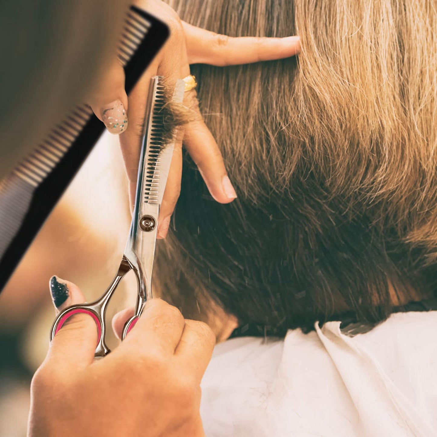 Professional Hair Cutting Scissors Set - 9 PCS Thinning Shears Kit for Salon & Home Use | Ideal for Men, Women, Kids & Pets