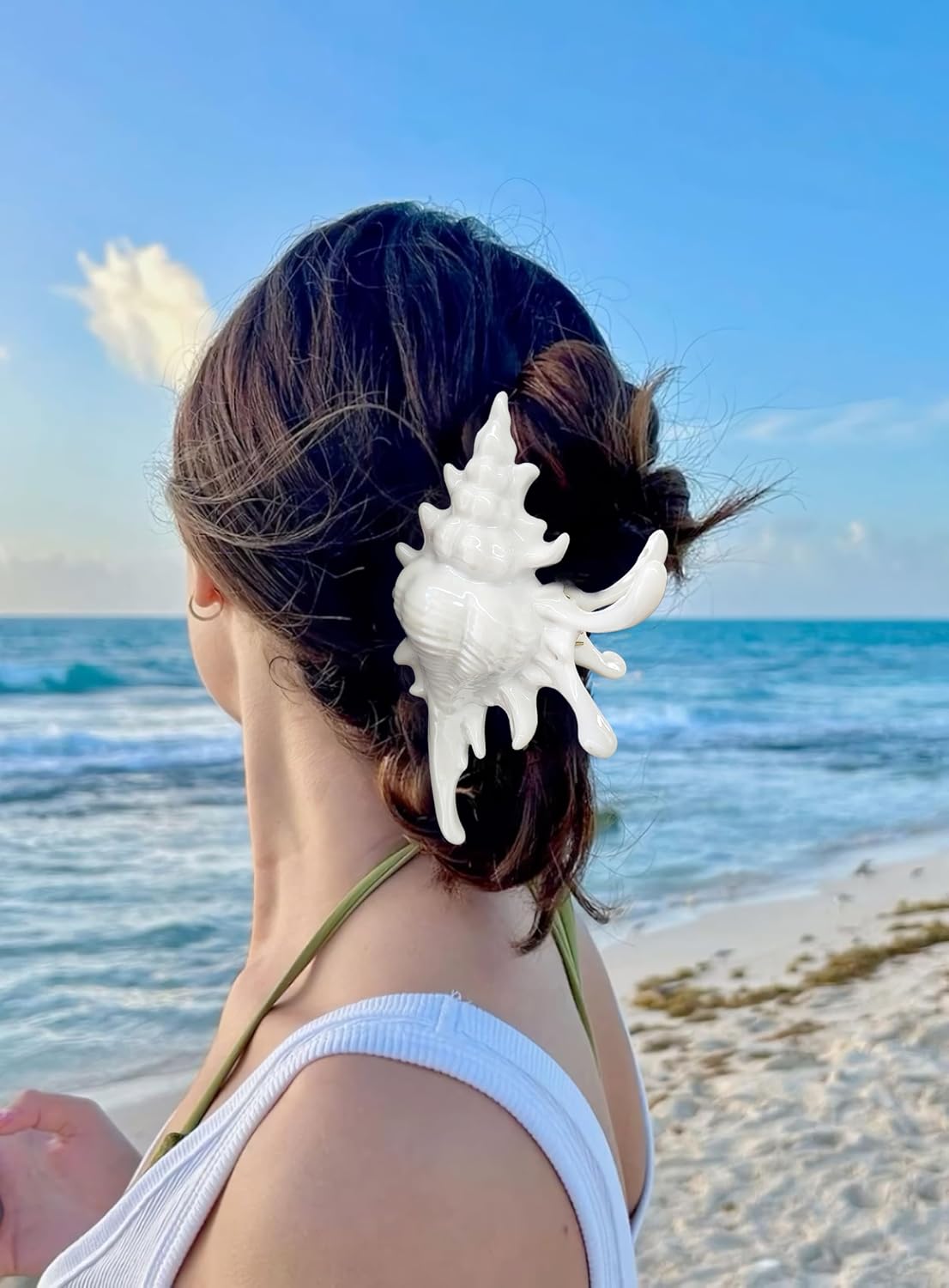 Conch Hair Clips for Women - Trendy Seashell Claw Clips for Thick Hair | Summer Beach Style