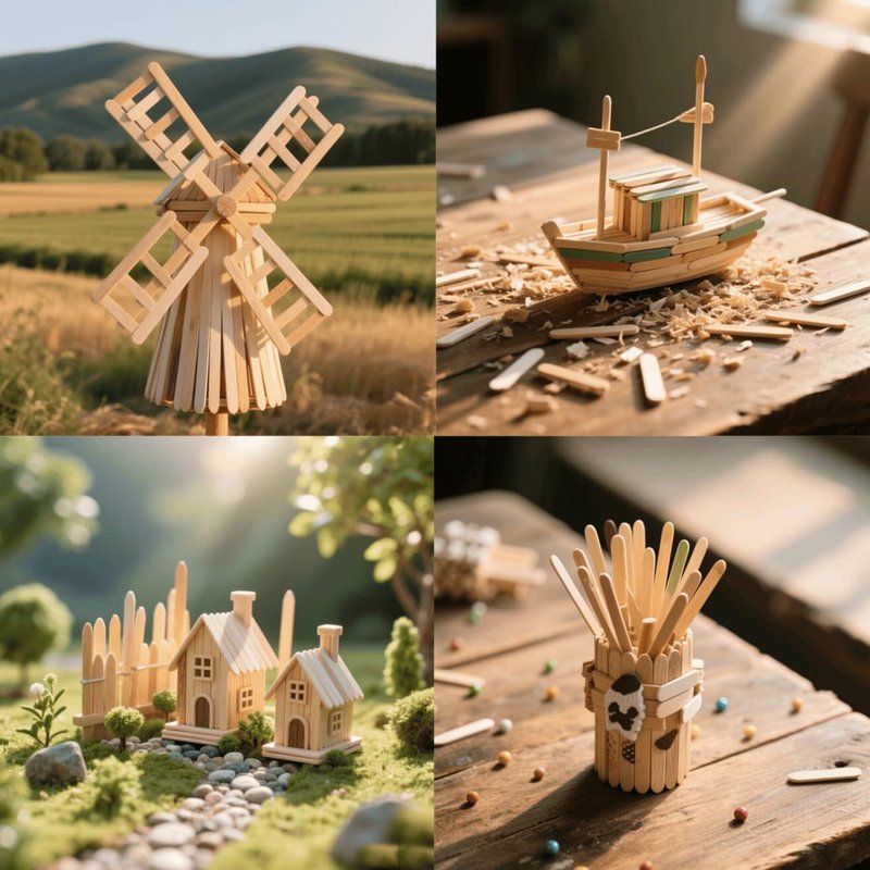 1500 Pcs Wooden Craft Sticks Set, MultiSize, Multi Purpose, Ice Cream Sticks for DIY Projects, Arts and Popsicle Sticks for Crafts
