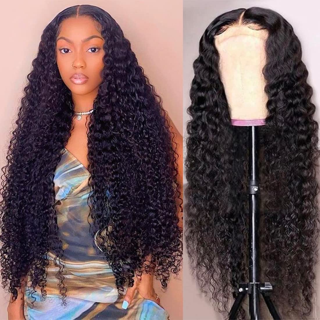 Deep Wave Lace Front Wigs - 250% Density Human Hair for Black Women | Brazilian Glueless Pre-Plucked with Baby Hair
