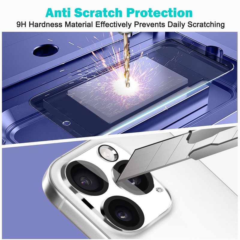 PEHAEL 3+3 Pack for iPhone 16 Pro Privacy Screen Protector with Camera Lens Protector Full Coverage Anti-Spy Tempered Glass Film 9H Hardness Easy Installation Bubble Free [6.3 inch]