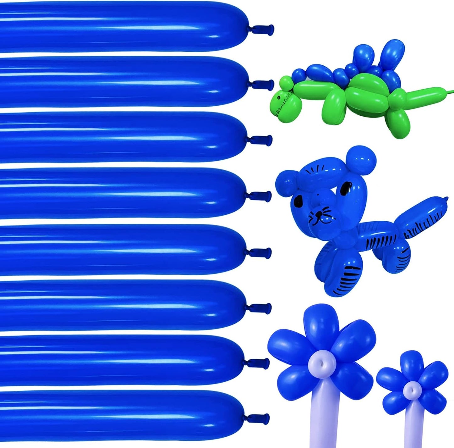 Clear 260 Balloons - Premium Long Skinny Latex Balloons for Animal Creations | 100 Pcs for Kids' Parties