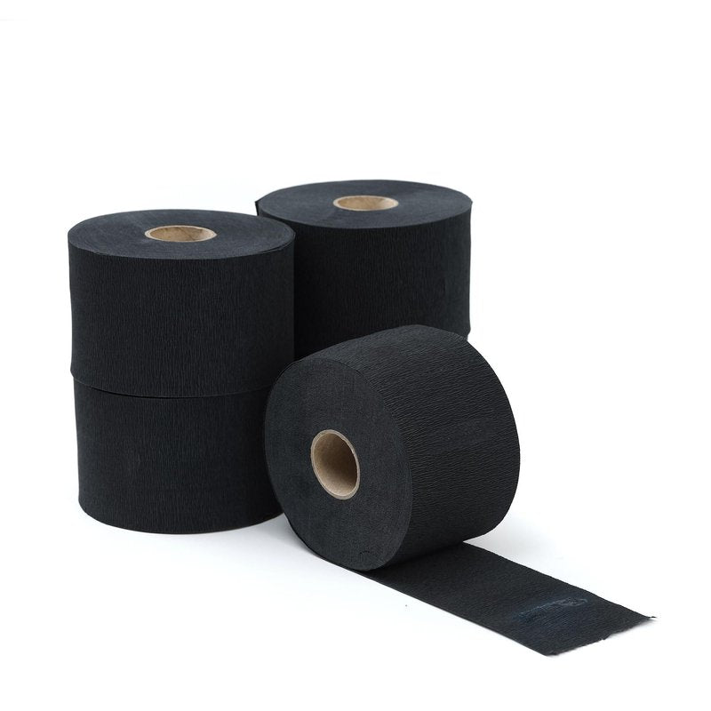 Kalinnee Professional Barber Neck Paper, 5 Rolls with 500 Strips, Disposable Stretchy Paper for Salon Haircut, Waxing, hair coloring Neck Strips (Black)