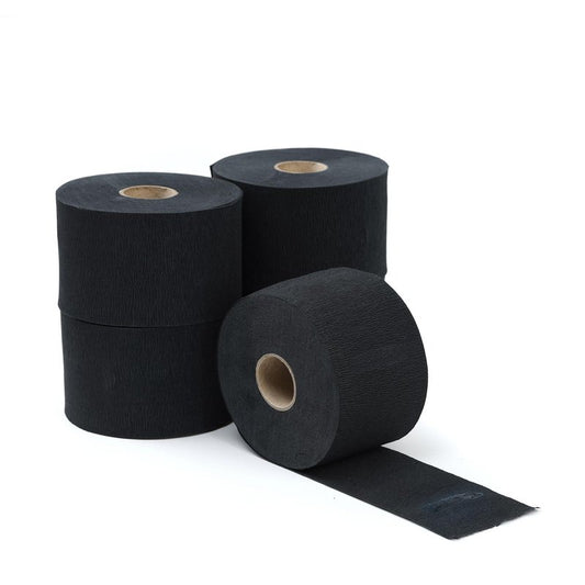 Kalinnee Professional Barber Neck Paper, 5 Rolls with 500 Strips, Disposable Stretchy Paper for Salon Haircut, Waxing, hair coloring Neck Strips (Black)