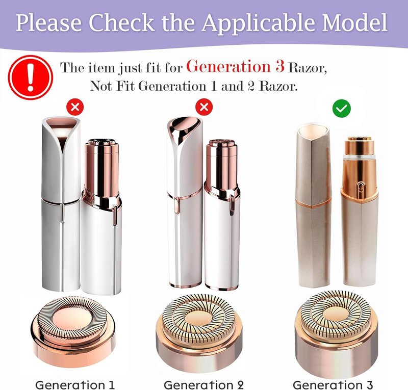 Replacement Heads for Flawless Replacement Heads,Generation 3 Replacement Head Compatible with New Finishing Touch Flawless Facial Hair Remover,Dual Blades for Flawless Replacement Head Gen 3,4Pcs.