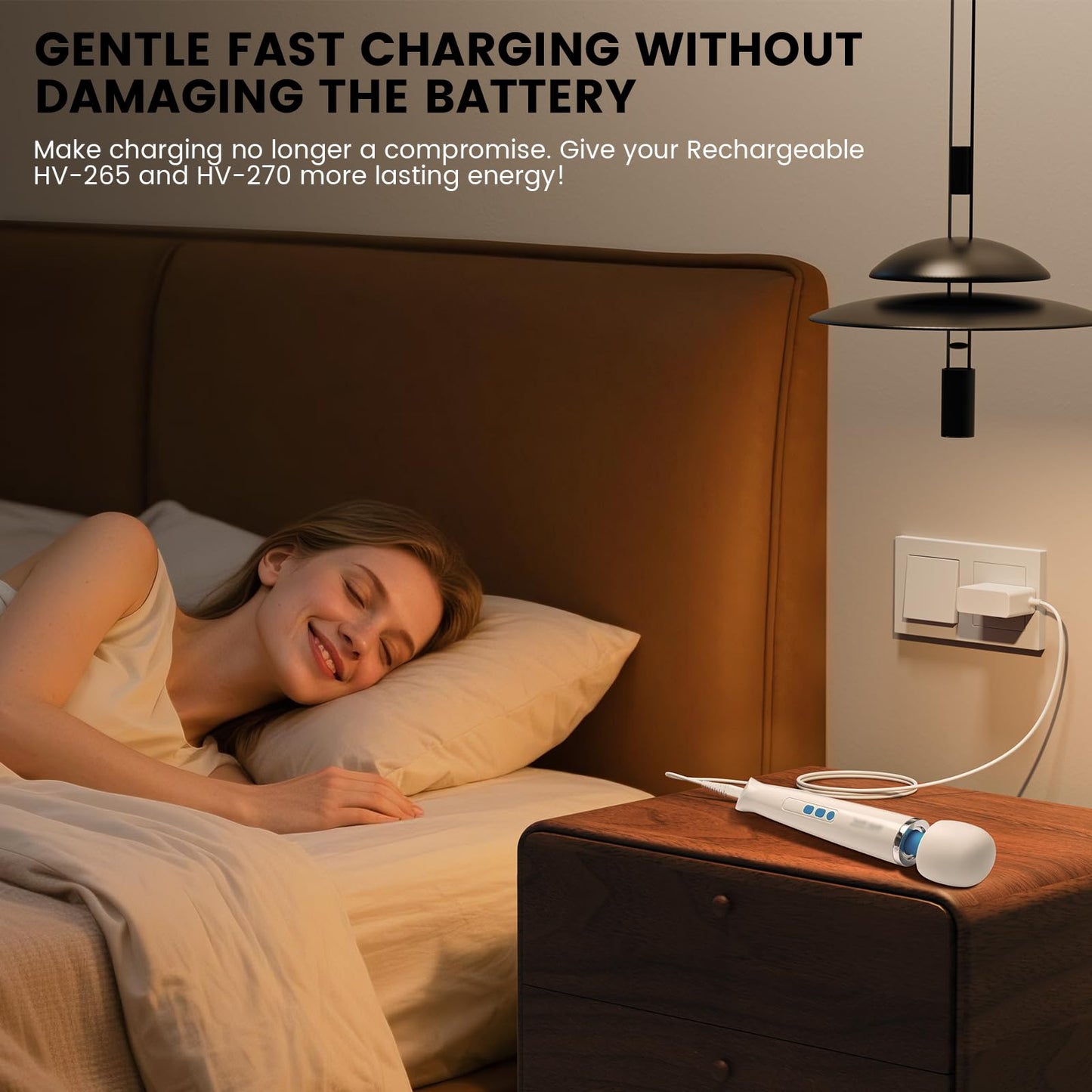 Charger Adapter Compatible with Magic Wand Hitachi Rechargeable Cordless Massager HV-270, Magic Wand Plus HV-265 Replacement Original Power Supply Cord (Just for Magic Wand HV265 HV270)
