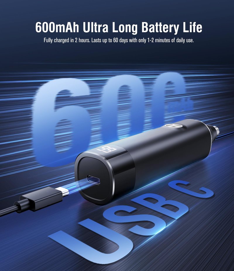 Nose Hair Trimmer for Men, 3-in-1 Professional Painless Rechargeable Eyebrow & Facial Hair Trimmer for Men Women, Multifunctional Trimmer with Powerful Motor and Dual-Edge Blades, IPX7 Waterproof