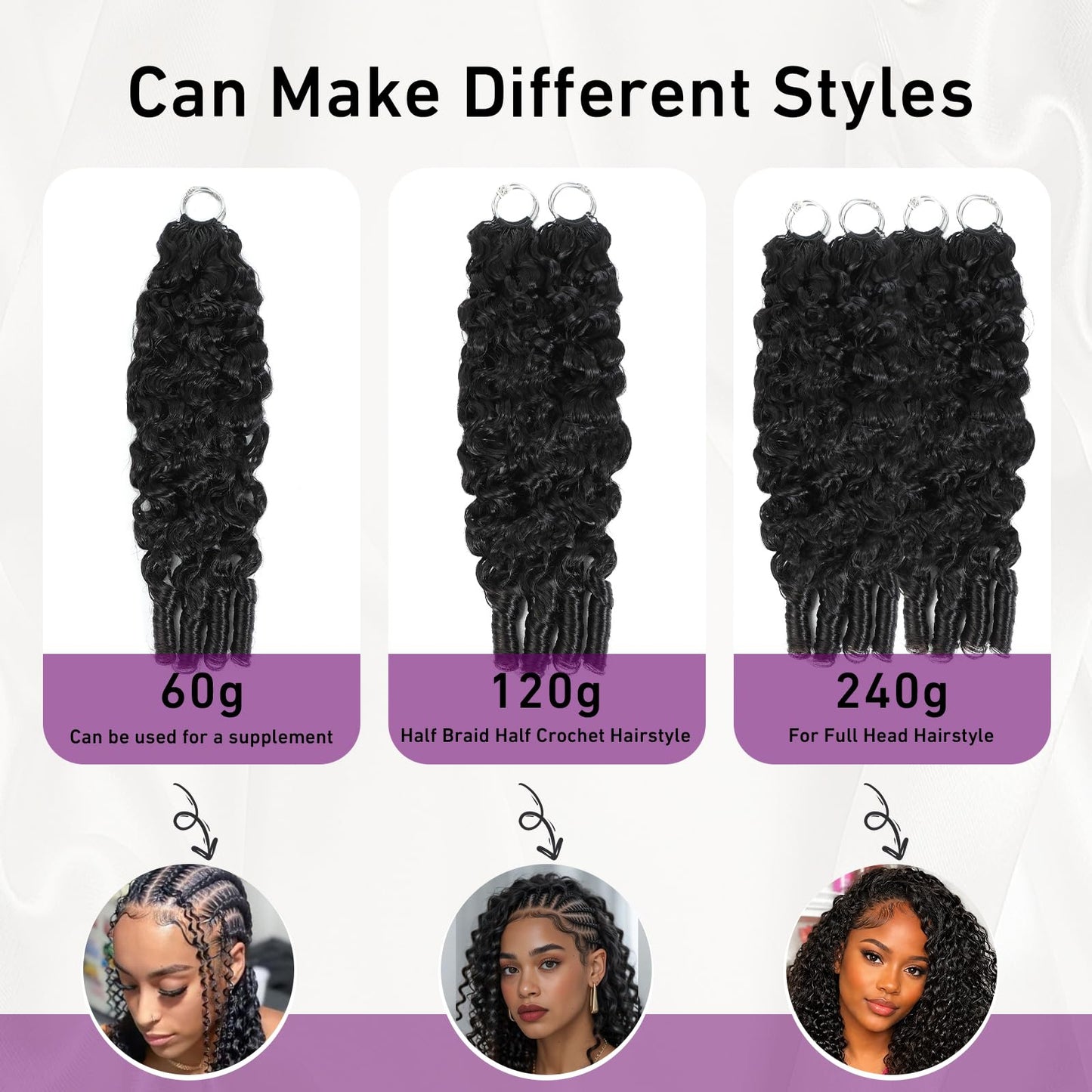 Human Crochet Hair for Black Women 18 Inch 120g Miracle Knots Hair Burmese Curly Crochet Human Hair Feather Crochet Human Hair Bundles Invisible Hair Extensions Natural Black
