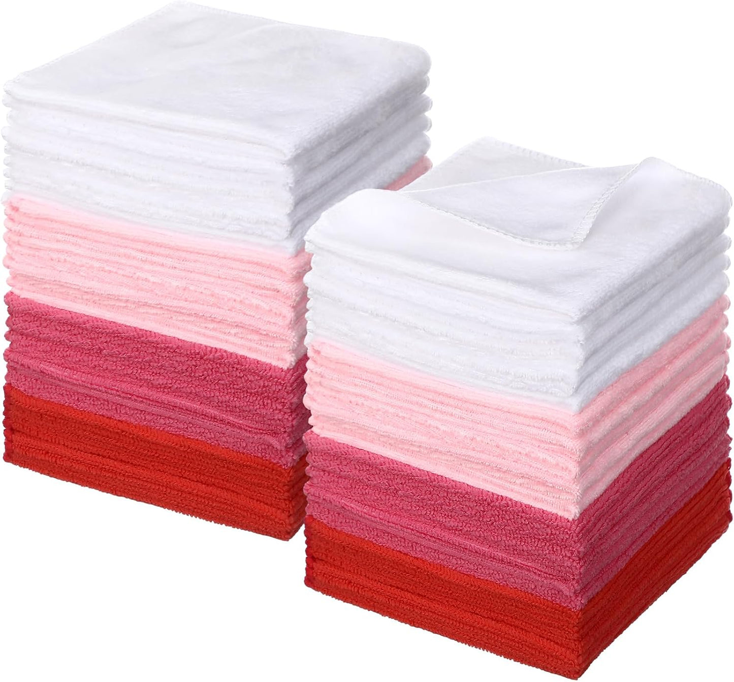 40 Pcs Cotton Wash Cloths - Soft Quick-Drying Bath Towels for Women | White, 10 x 10 Inch