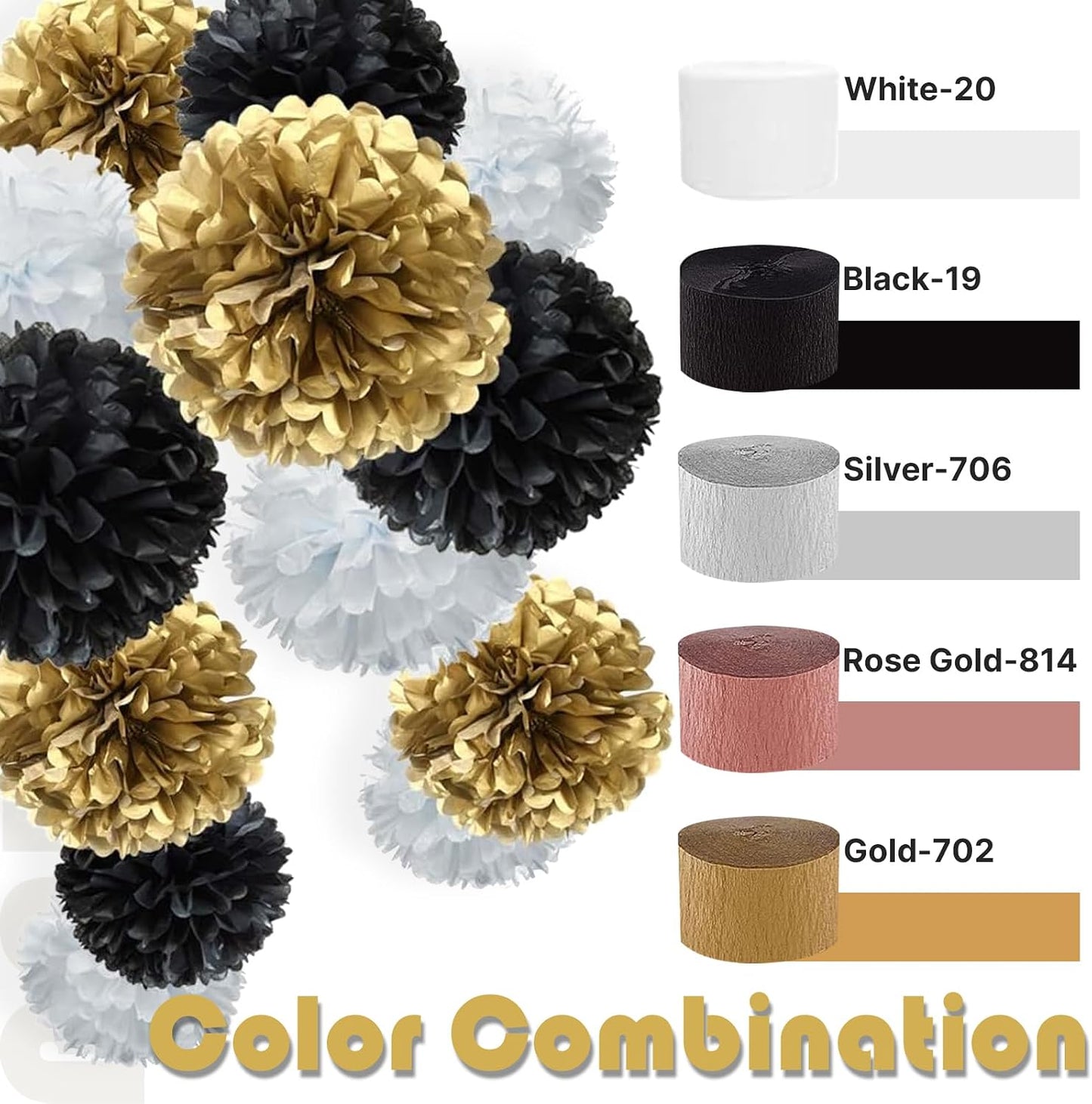 Gold Crepe Paper Streamers - 4 Pack of 328ft | Perfect for Wedding, Birthday, Baby Shower, and Graduation Party Decorations